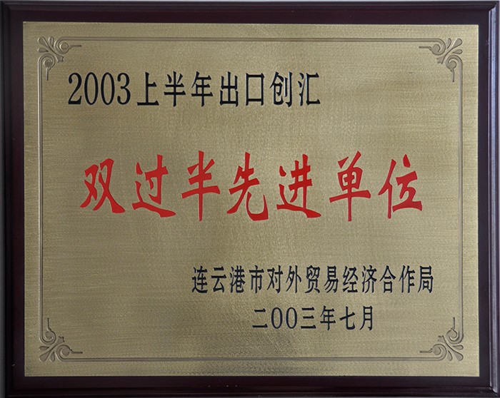 2003 First-half Export Performance Award