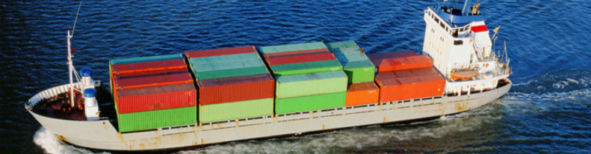 Container vessel at sea