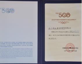 2012 China Top 500 Private Foreign Trade Enterprise certificate