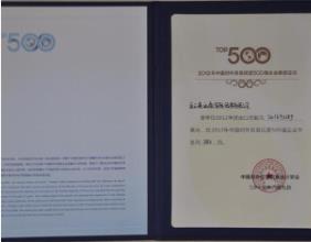 2013 China Top 500 Private Foreign Trade Enterprise certificate